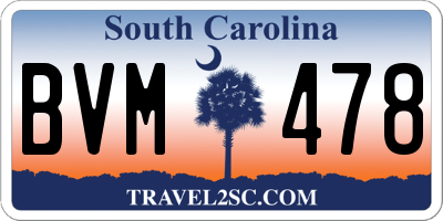 SC license plate BVM478