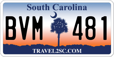 SC license plate BVM481