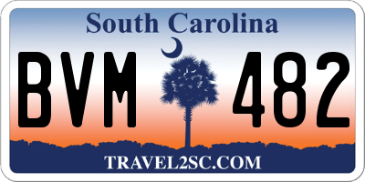 SC license plate BVM482