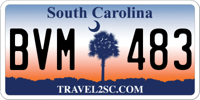 SC license plate BVM483