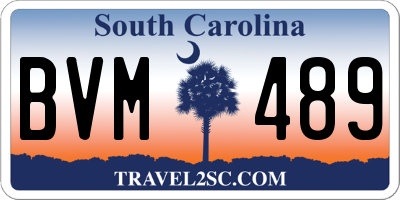SC license plate BVM489