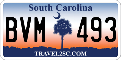 SC license plate BVM493