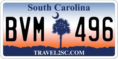 SC license plate BVM496