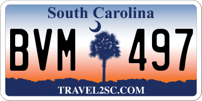 SC license plate BVM497