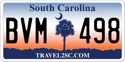 SC license plate BVM498