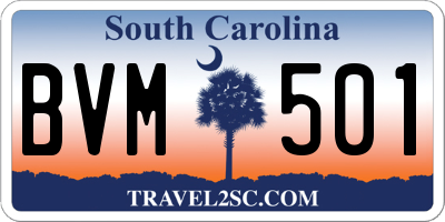 SC license plate BVM501