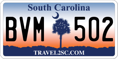 SC license plate BVM502
