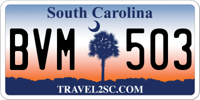 SC license plate BVM503