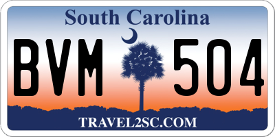 SC license plate BVM504
