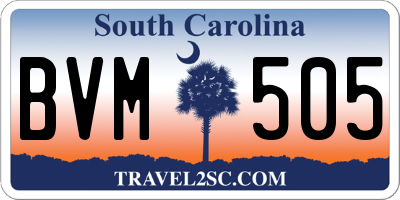SC license plate BVM505