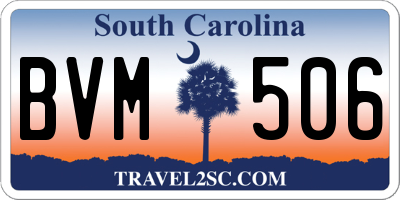 SC license plate BVM506