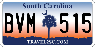 SC license plate BVM515