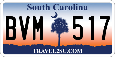 SC license plate BVM517