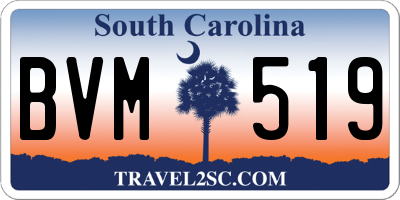 SC license plate BVM519