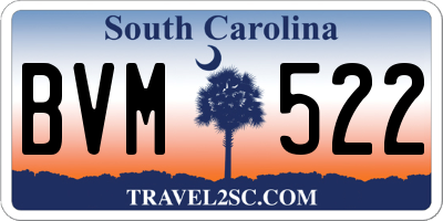 SC license plate BVM522