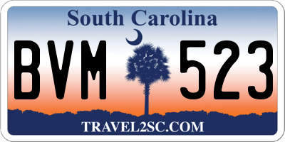 SC license plate BVM523