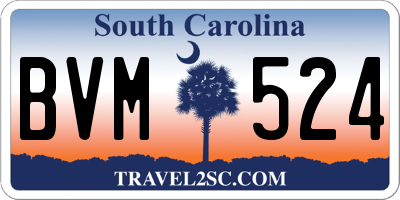 SC license plate BVM524