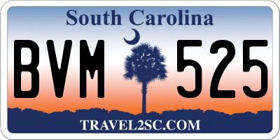SC license plate BVM525