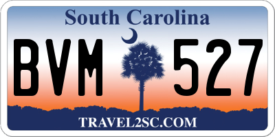 SC license plate BVM527