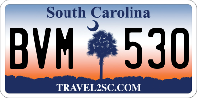SC license plate BVM530