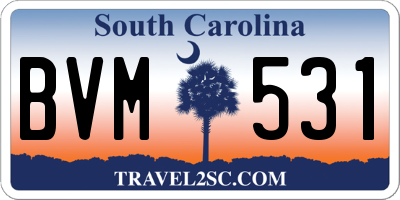 SC license plate BVM531
