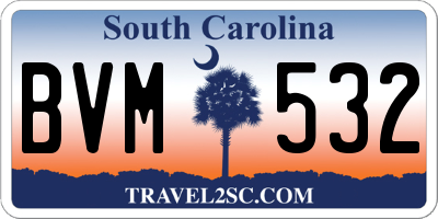SC license plate BVM532