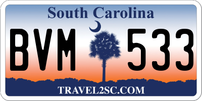 SC license plate BVM533