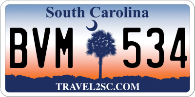 SC license plate BVM534