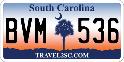 SC license plate BVM536