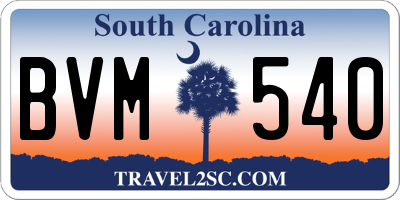 SC license plate BVM540