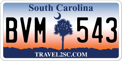 SC license plate BVM543