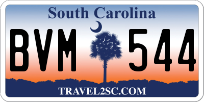SC license plate BVM544