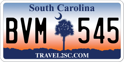 SC license plate BVM545