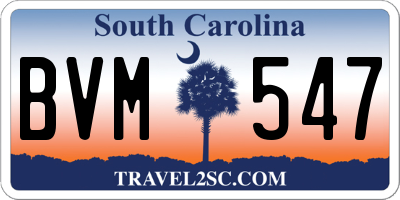 SC license plate BVM547