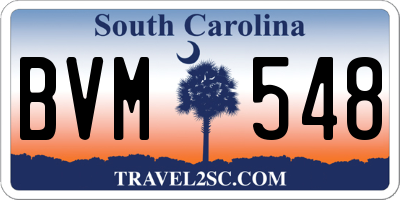 SC license plate BVM548