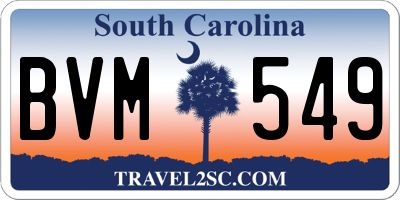 SC license plate BVM549