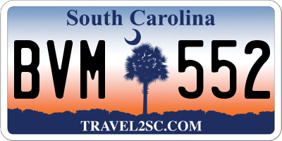 SC license plate BVM552