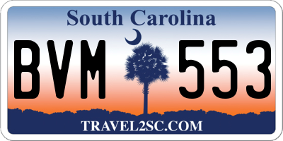 SC license plate BVM553