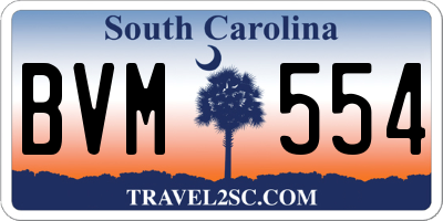 SC license plate BVM554