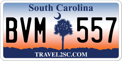 SC license plate BVM557