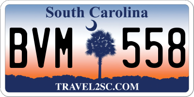 SC license plate BVM558