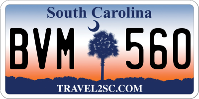 SC license plate BVM560