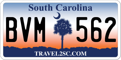 SC license plate BVM562