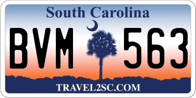 SC license plate BVM563