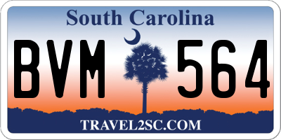 SC license plate BVM564