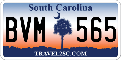 SC license plate BVM565