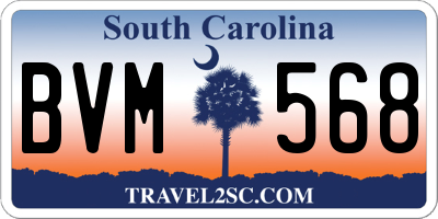 SC license plate BVM568