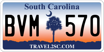 SC license plate BVM570