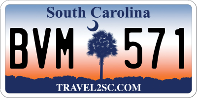 SC license plate BVM571