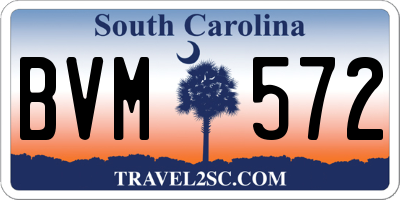 SC license plate BVM572